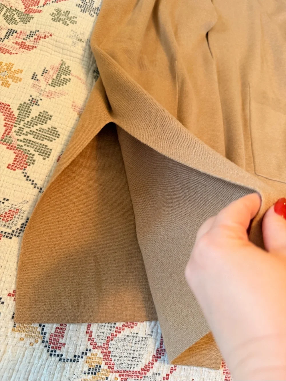J. Crew Long sweater blazer with side slits - Hthr Khaki